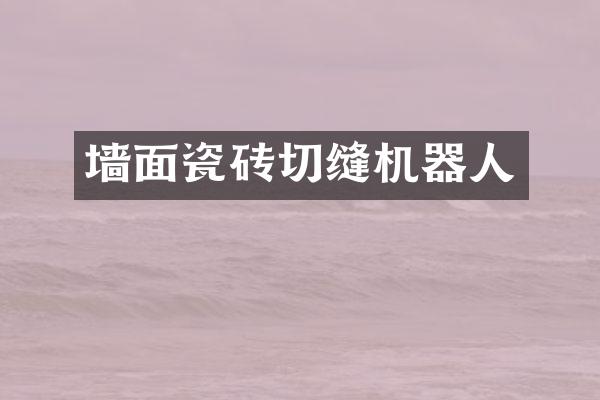 墙面瓷砖切缝机器人