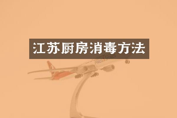江苏厨房消毒方法