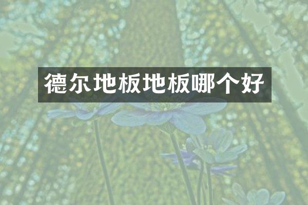 德尔地板地板哪个好