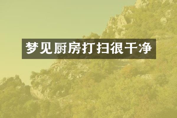 梦见厨房打扫很干净