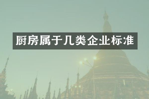 厨房属于几类企业标准