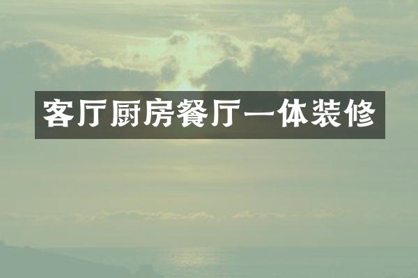客厅厨房餐厅一体装修