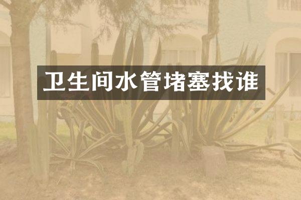 卫生间水管堵塞找谁