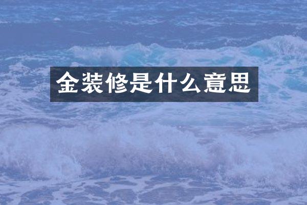 金装修是什么意思
