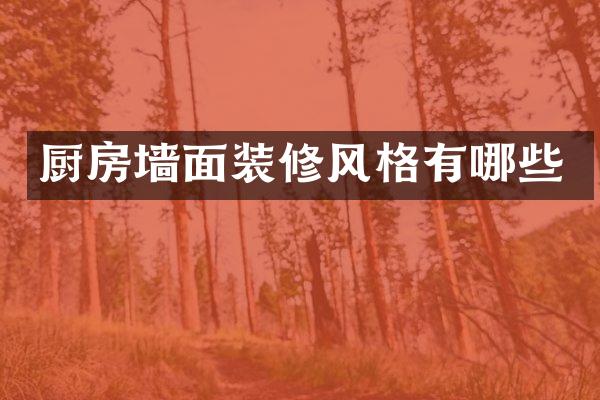 厨房墙面装修风格有哪些