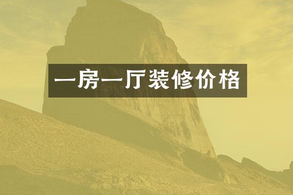 一房一厅装修价格