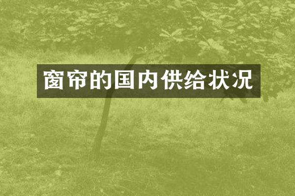 窗帘的国内供给状况