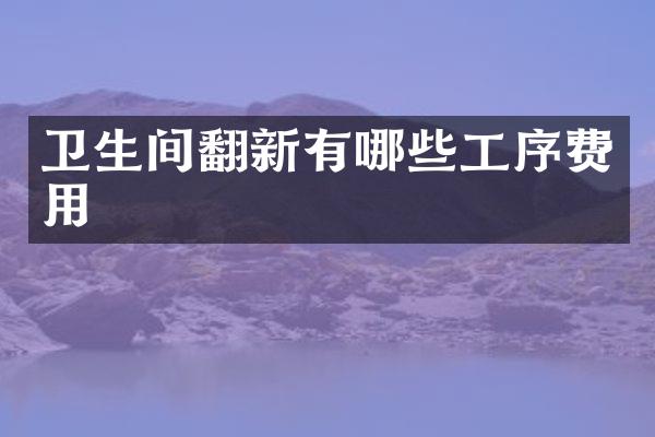 卫生间翻新有哪些工序费用