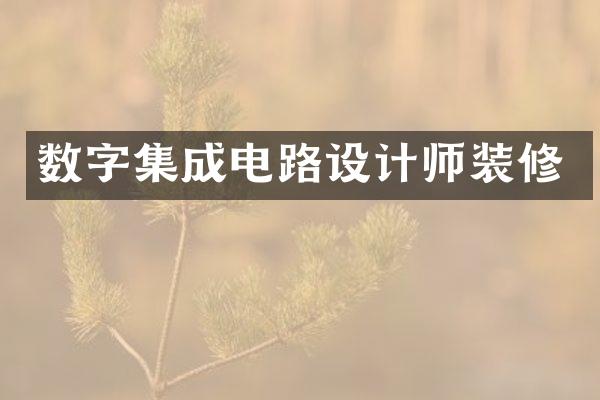 数字集成电路设计师装修