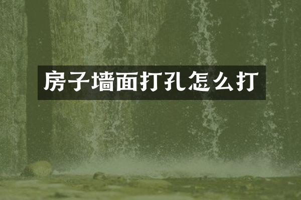房子墙面打孔怎么打