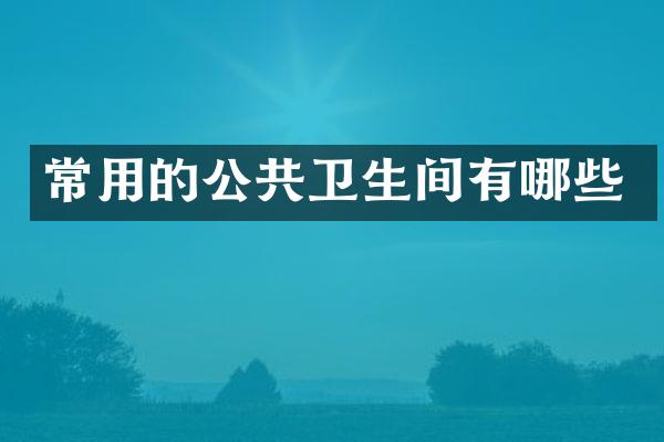 常用的公共卫生间有哪些