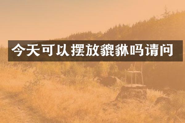 今天可以摆放貔貅吗请问