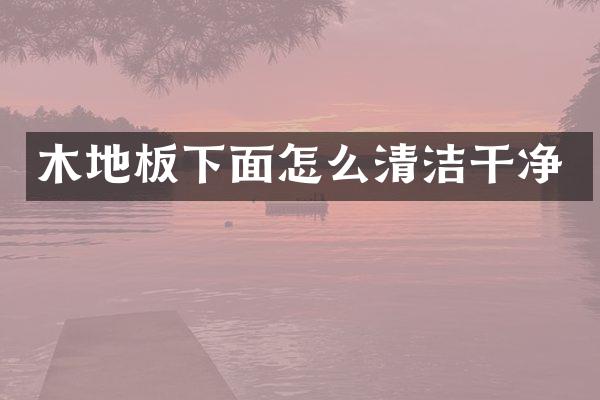 木地板下面怎么清洁干净