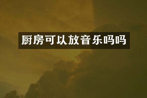 厨房可以放音乐吗吗