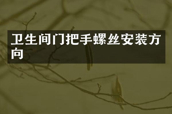 卫生间门把手螺丝安装方向