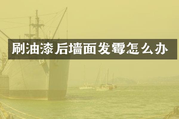 刷油漆后墙面发霉怎么办