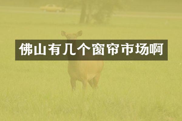 佛山有几个窗帘市场啊