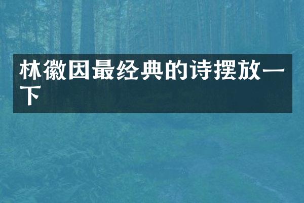 林徽因最经典的诗摆放一下