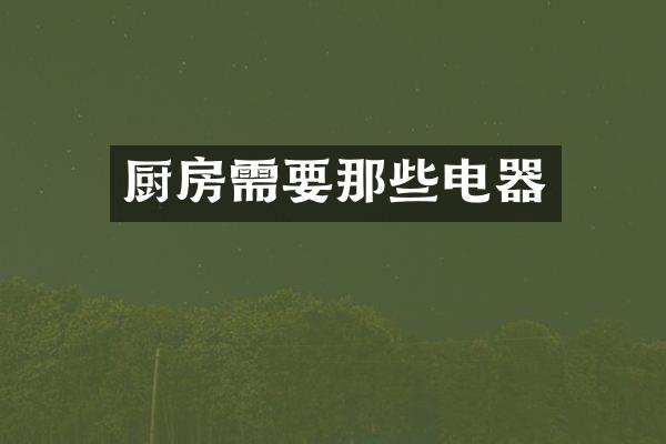厨房需要那些电器