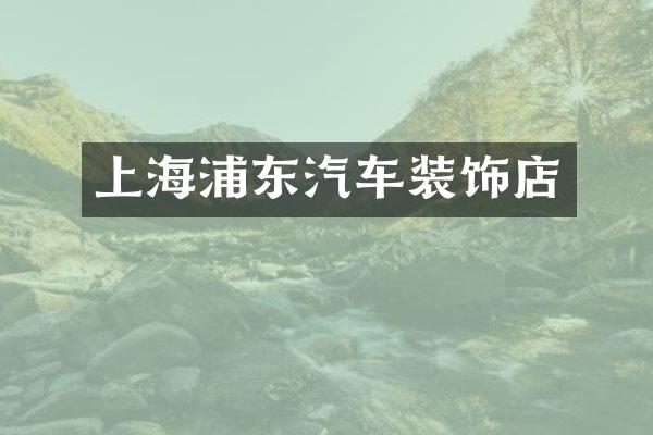 上海浦东汽车装饰店