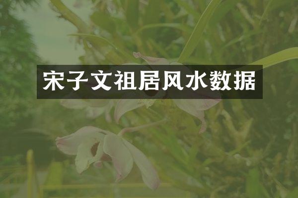 宋子文祖居风水数据