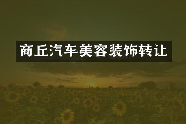 商丘汽车美容装饰转让