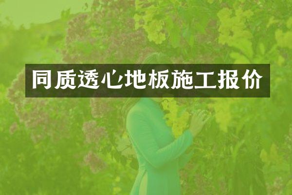 同质透心地板施工报价