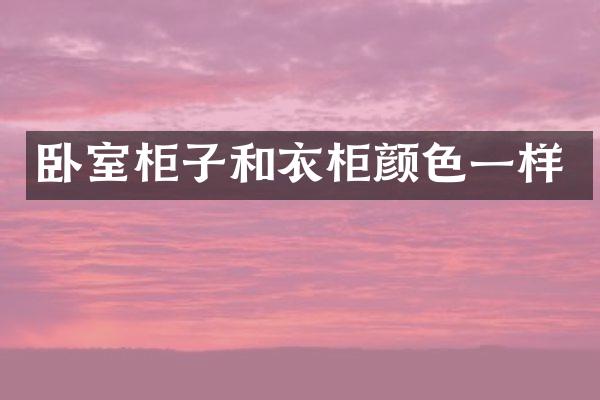卧室柜子和衣柜颜色一样