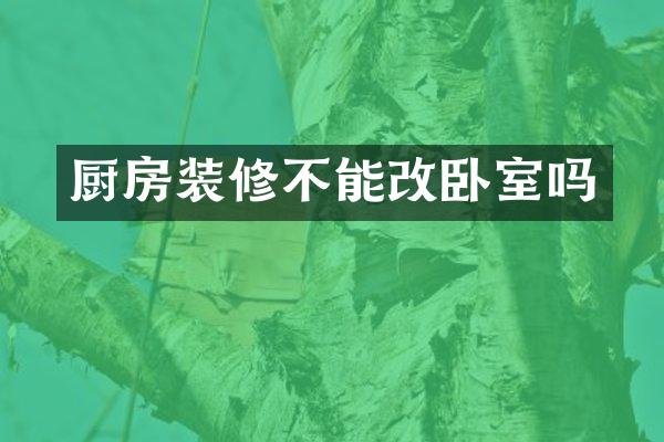 厨房装修不能改卧室吗