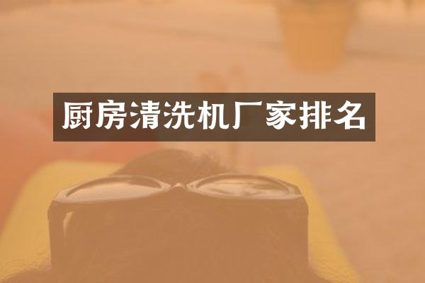 厨房清洗机厂家排名