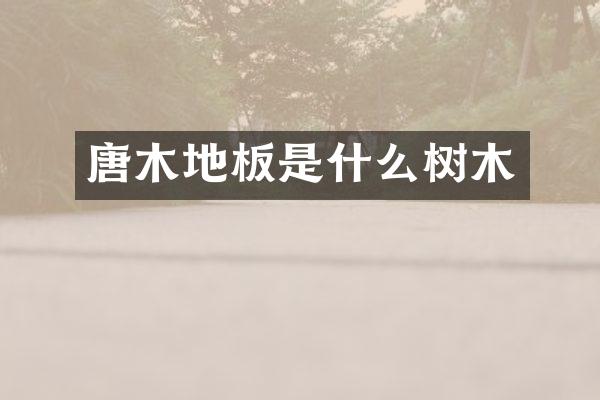 唐木地板是什么树木