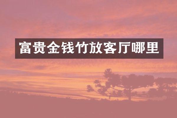 富贵金钱竹放客厅哪里