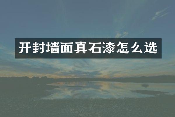 开封墙面真石漆怎么选