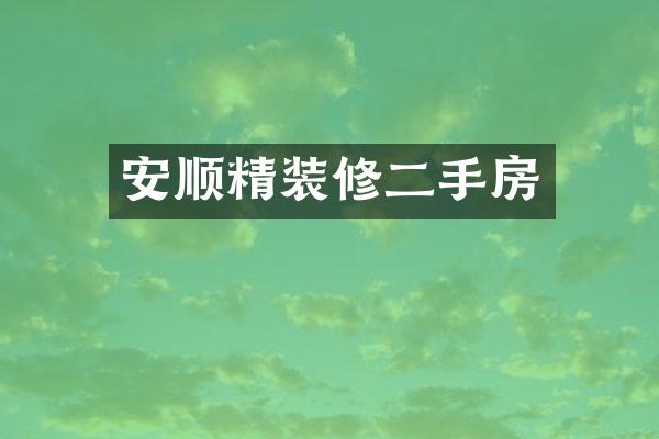 安顺精装修二手房