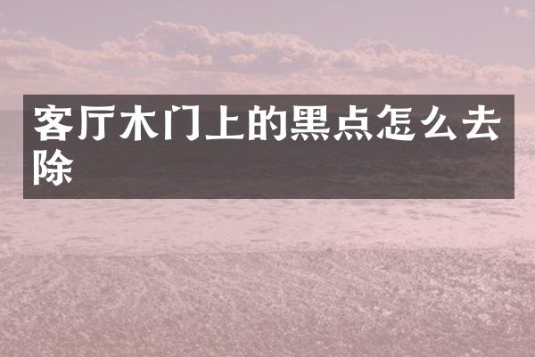 客厅木门上的黑点怎么去除
