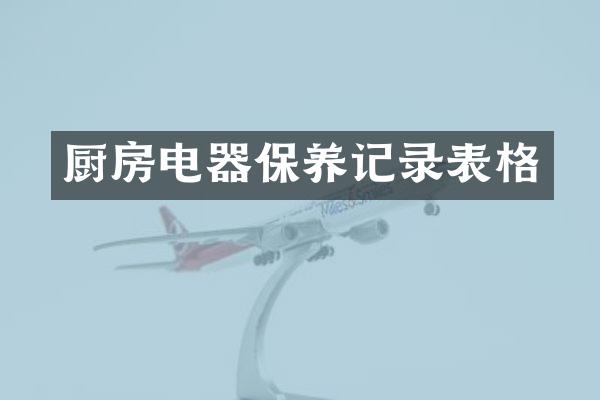 厨房电器保养记录表格