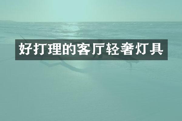 好打理的客厅轻奢灯具
