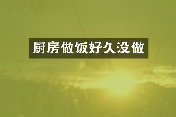 厨房做饭好久没做