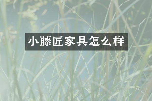 小藤匠家具怎么样
