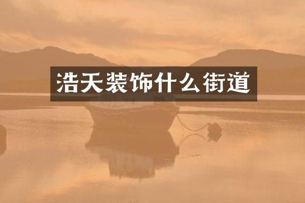 浩天装饰什么街道