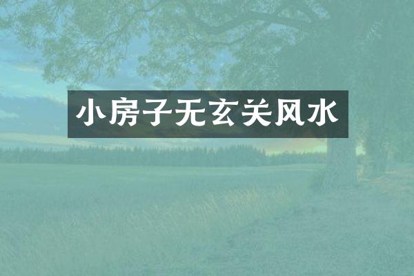 小房子无玄关风水