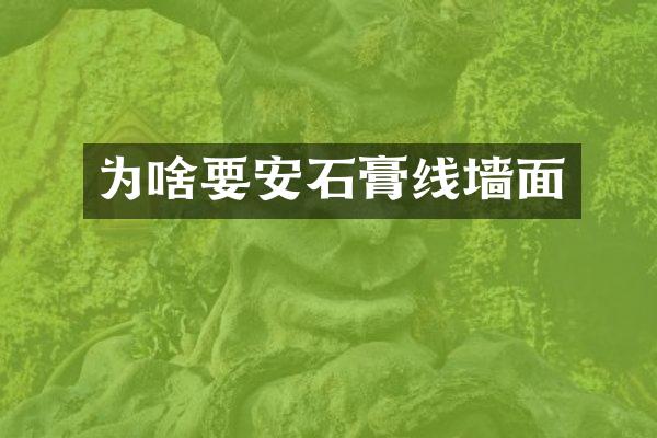 为啥要安石膏线墙面