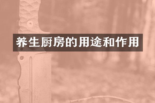 养生厨房的用途和作用