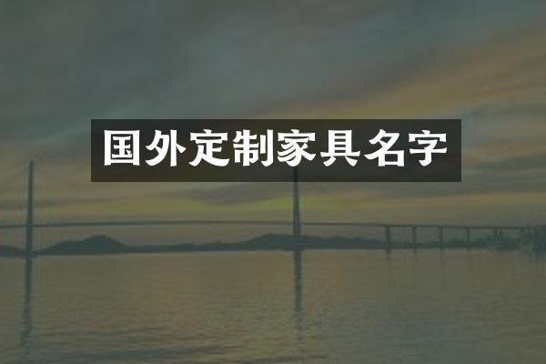 国外定制家具名字