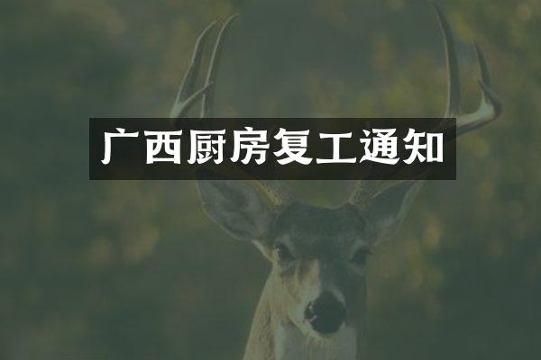 广西厨房复工通知