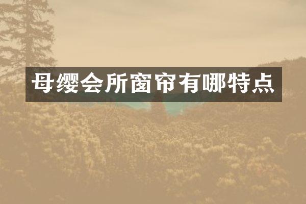 母缨会所窗帘有哪特点