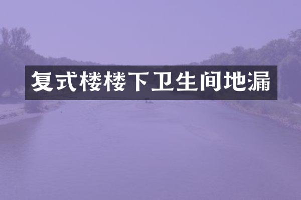 复式楼楼下卫生间地漏