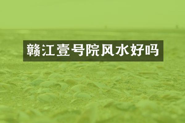 赣江壹号院风水好吗