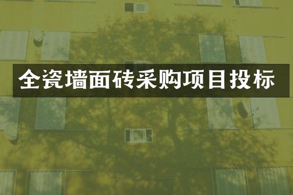 全瓷墙面砖采购项目投标