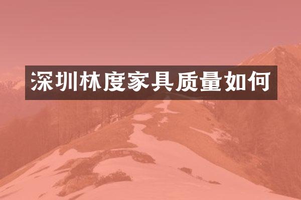 深圳林度家具质量如何